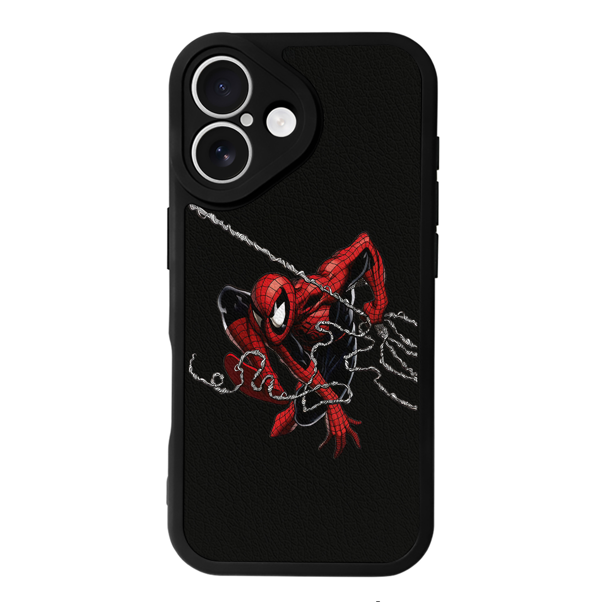 Spider Man スパイダーマン 【iPhone 16シリーズ対応】シリコンスマホケース（レザー調） 材質：シリコン